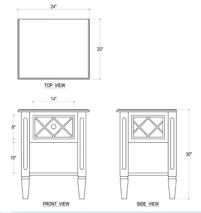 Bramble - Dauphine Nightstand Small - BR-75915 - GreatFurnitureDeal
