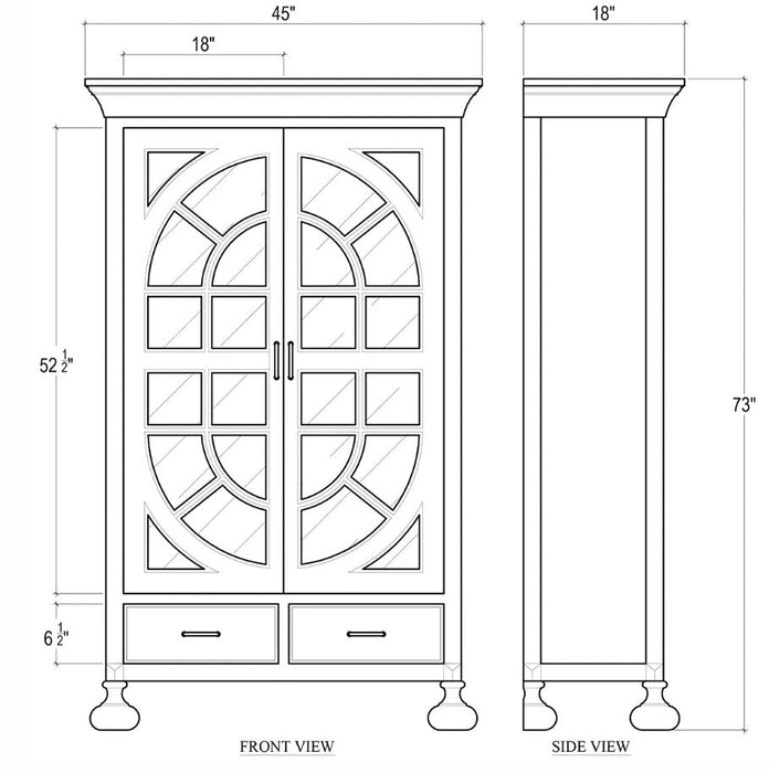 Bramble - Lambeth Glass Cabinet w/ 8 LED - BR-66356 - GreatFurnitureDeal