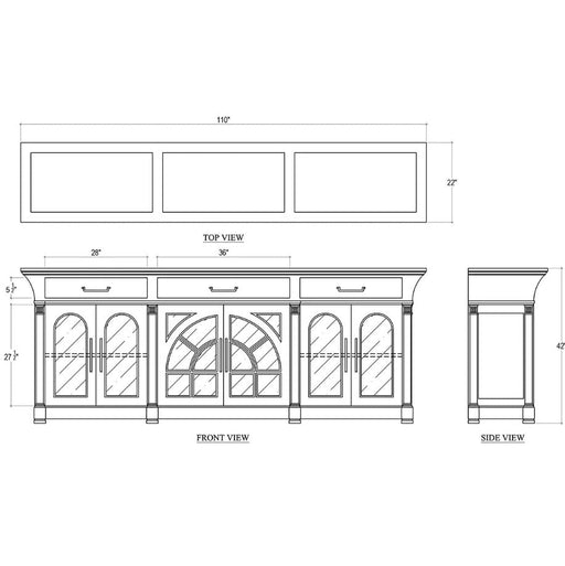 Bramble - Lambeth Credenza w/ 6 LED - BR-66355 - GreatFurnitureDeal