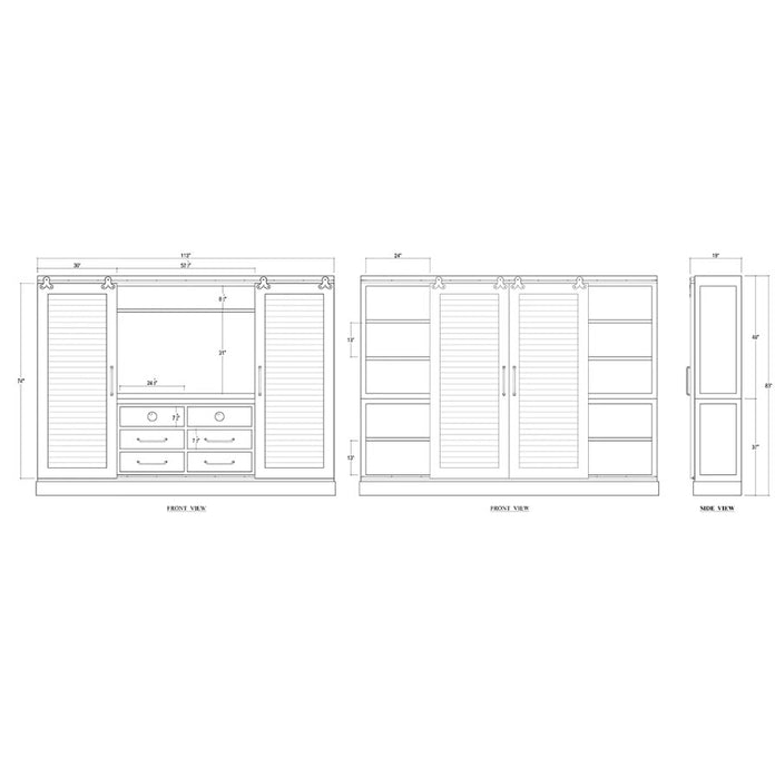 Bramble - Sonoma Shutter Media Cabinet w/ 2 LED - BR-66967