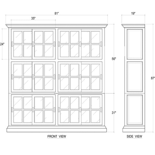 Bramble - English Bookcase 2 Column w/ 12 LED - BR-63571 - GreatFurnitureDeal