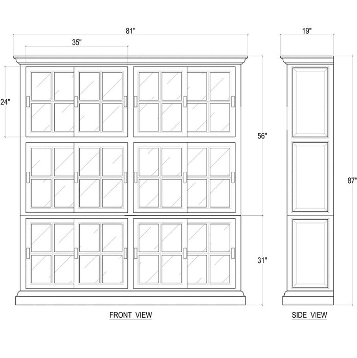 Bramble - English Bookcase 2 Column w/ 12 LED - BR-63571 - GreatFurnitureDeal