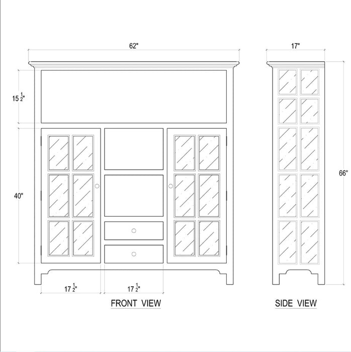 Bramble - Aries Kitchen Cupboard 2 Drawer w/ 9 LED - BR-63647