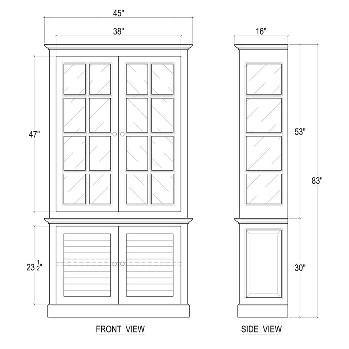 Bramble - 2 Door Cottage Cabinet w/ Glass w/ 4 LED - BR-65743 - GreatFurnitureDeal
