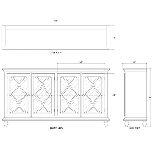 Bramble - Hamilton 4 Door Buffet w/ 2 LED - BR-66555 - GreatFurnitureDeal