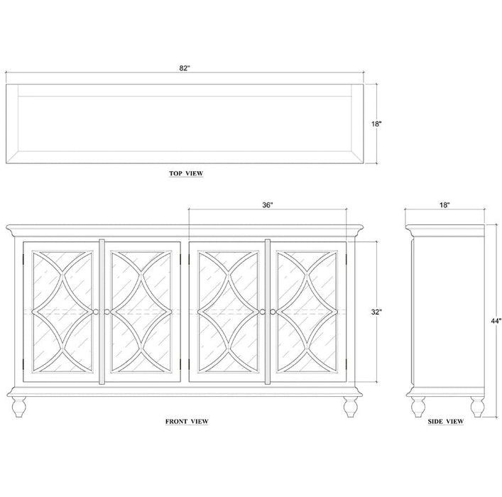 Bramble - Hamilton 4 Door Buffet w/ 2 LED - BR-66555 - GreatFurnitureDeal