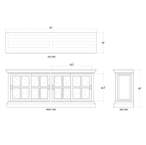 Bramble - Julia English Media Cabinet w/ 2 LED - BR-65734 - GreatFurnitureDeal