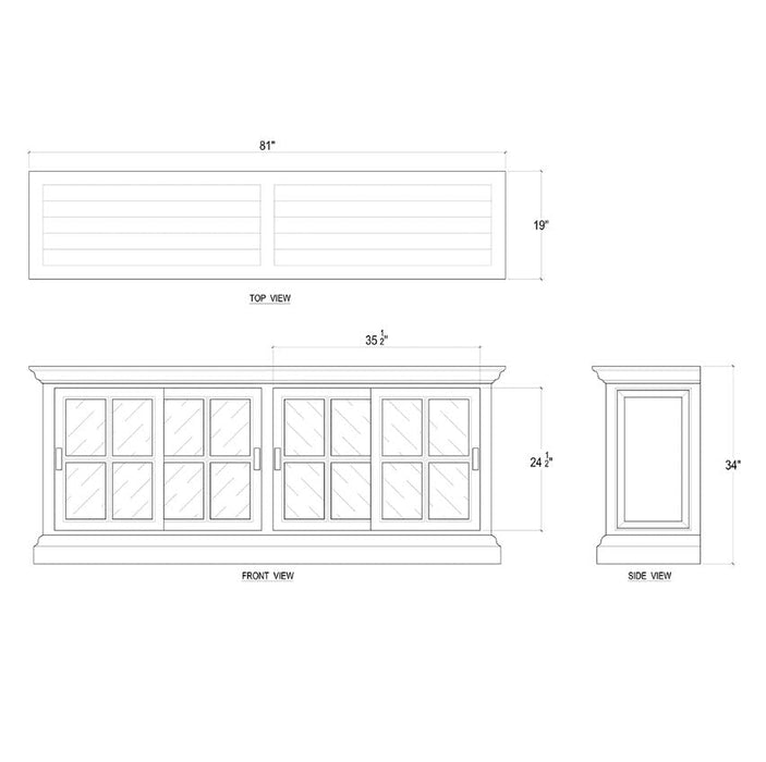 Bramble - Julia English Media Cabinet w/ 2 LED - BR-65734 - GreatFurnitureDeal
