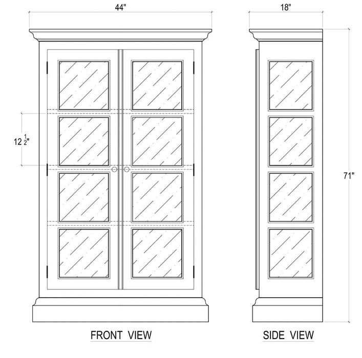 Bramble - Ashton 2 Door Display Cabinet w/ 4 LED - BR-63681 - GreatFurnitureDeal