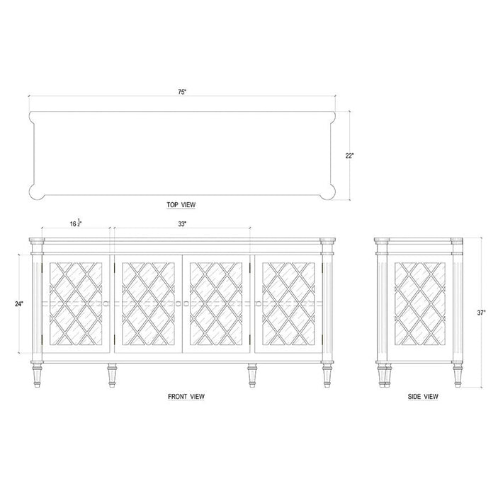 Bramble - Kelly Sideboard w/ 4 LED - BR-66937 - GreatFurnitureDeal