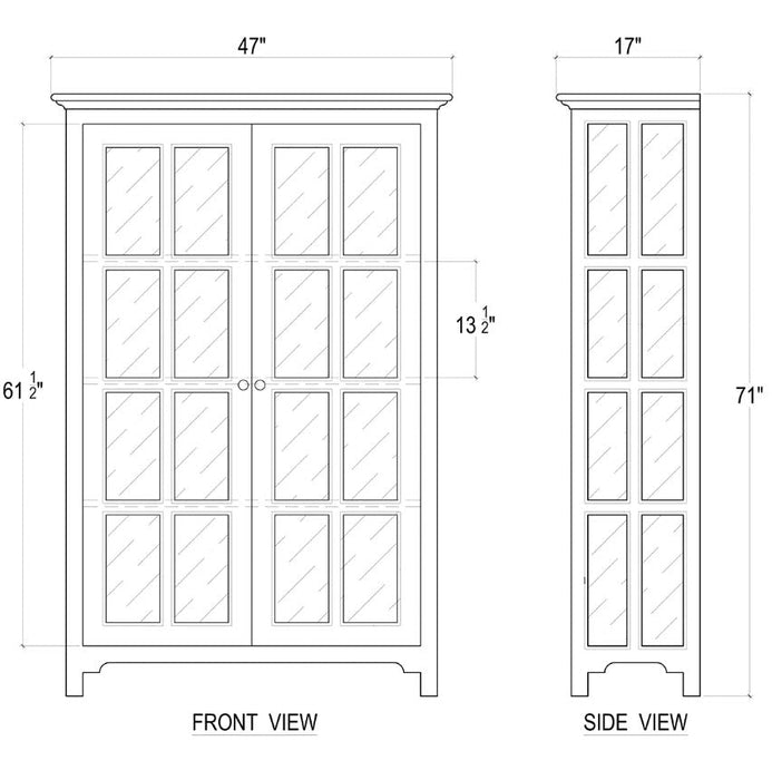 Bramble - Aries Glass Door Bookcase w/ 4 LED - BR-63768 - GreatFurnitureDeal
