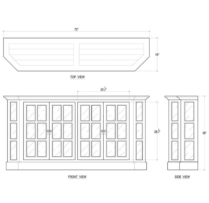 Bramble - Cape Cod Narrow Media Console w/ 6 LED - BR-66398 - GreatFurnitureDeal