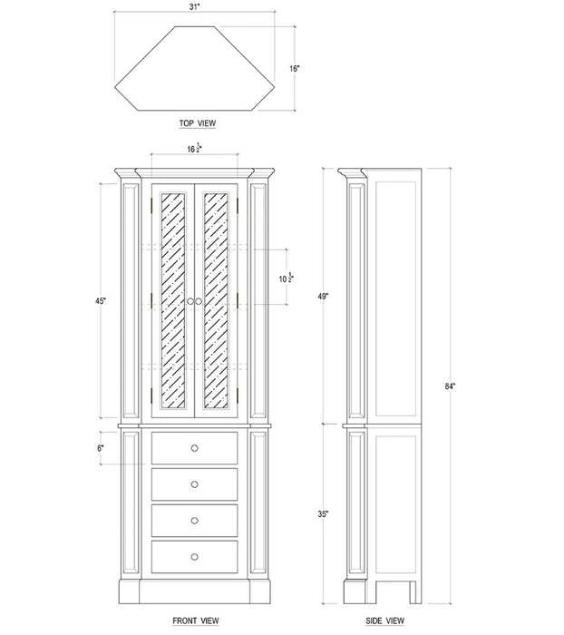 Bramble - Jefferson Corner Cabinet w/ 4 LED - BR-66825