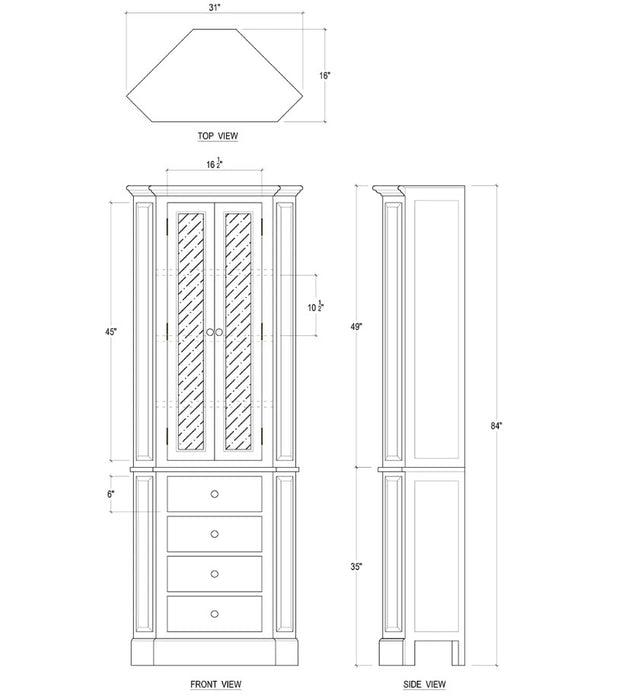 Bramble - Jefferson Corner Cabinet w/ 4 LED - BR-66825 - GreatFurnitureDeal