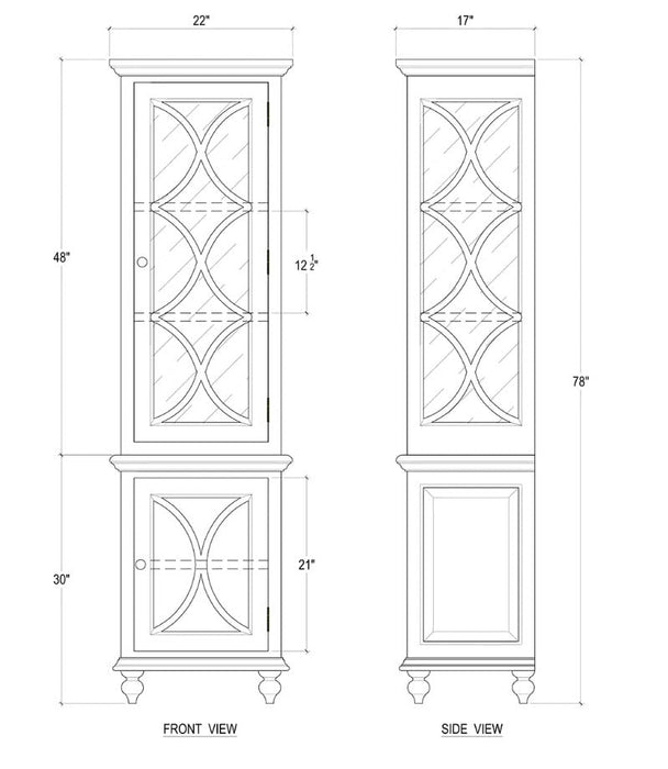 Bramble - Hamilton Display Cabinet Narrow w/ 1 LED - BR-66901 - GreatFurnitureDeal
