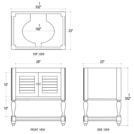 Bramble - Cottage Guest Vanity w/o Marble Top & Sink - BR-66076 - GreatFurnitureDeal