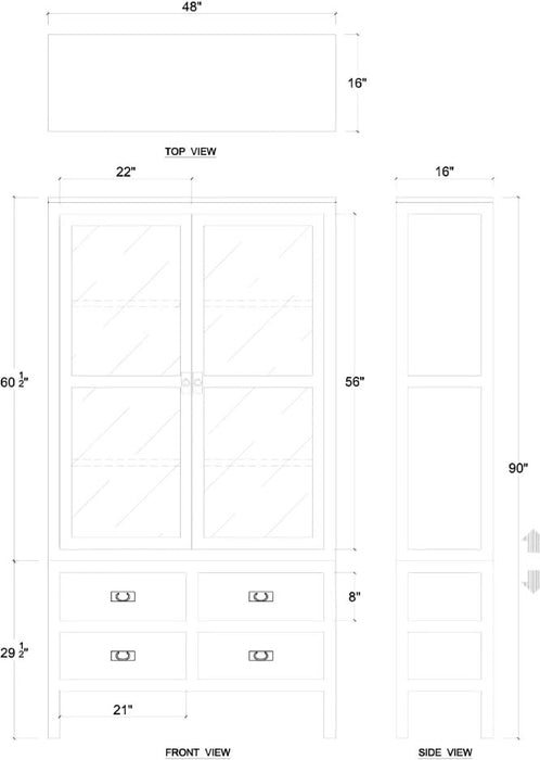 Bramble - Kagu Tall 2 Door Cabinet in Black - BR-27861 - GreatFurnitureDeal