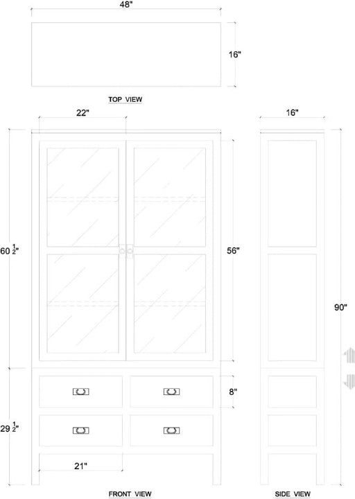 Bramble - Kagu Tall 2 Door Cabinet in Black - BR-27861 - GreatFurnitureDeal