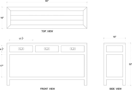 Bramble - Kagu 3 Drawer Narrow Console - BR-27863 - GreatFurnitureDeal