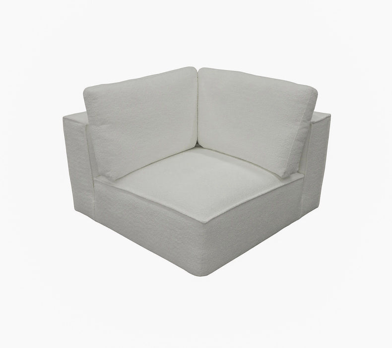 VIG Furniture - Divani Casa Lulu - Modern White Fabric Modular Sectional Sofa w/ Right Facing Chaise - VGSX-F22053-RAF-WHT - GreatFurnitureDeal