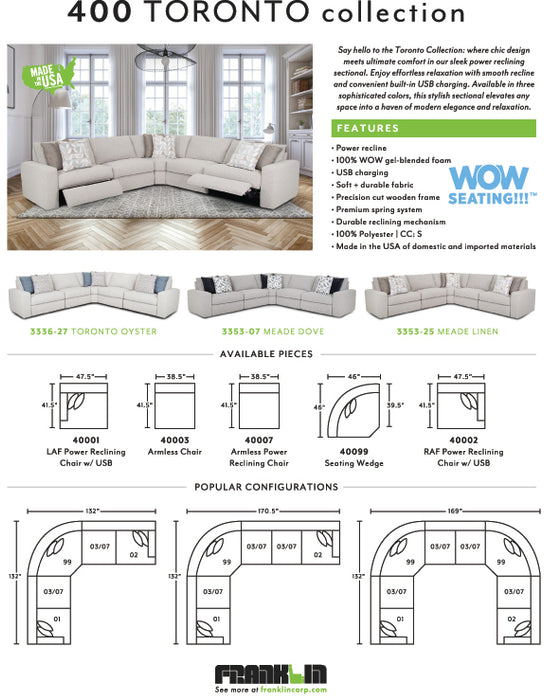 Franklin Furniture - Toronto 5 Piece Motion Sectional Sofa in Meade Linen - 40001-03-99-07-02-LINEN - GreatFurnitureDeal