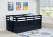 Coaster Furniture - Carlsbad Wood Twin Captains Bed With Trundle Navy Blue - 401980T - GreatFurnitureDeal