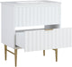 Meridian Furniture - Modernist 30" White Engineered Stone Top And Solid Wood Base Bathroom Vanity - 401White-30 - GreatFurnitureDeal