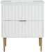 Meridian Furniture - Modernist 30" White Engineered Stone Top And Solid Wood Base Bathroom Vanity - 401White-30 - GreatFurnitureDeal