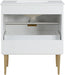 Meridian Furniture - Modernist 30" White Engineered Stone Top And Solid Wood Base Bathroom Vanity - 401White-30 - GreatFurnitureDeal