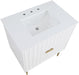 Meridian Furniture - Modernist 30" White Engineered Stone Top And Solid Wood Base Bathroom Vanity - 401White-30 - GreatFurnitureDeal