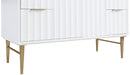 Meridian Furniture - Modernist 48" White Engineered Stone Top And Solid Wood Base Bathroom Vanity - 401White-48 - GreatFurnitureDeal