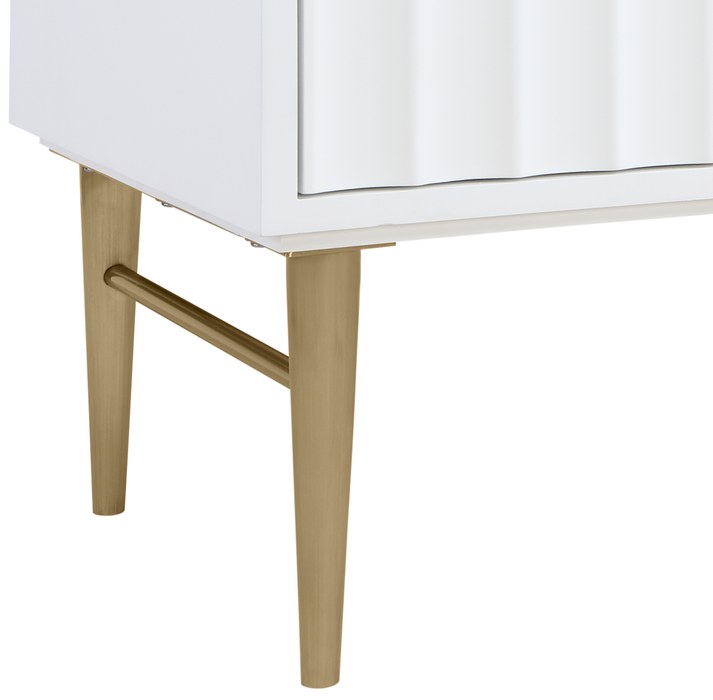 Meridian Furniture - Modernist 48" White Engineered Stone Top And Solid Wood Base Bathroom Vanity - 401White-48 - GreatFurnitureDeal
