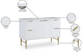 Meridian Furniture - Modernist 48" White Engineered Stone Top And Solid Wood Base Bathroom Vanity - 401White-48 - GreatFurnitureDeal