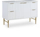 Meridian Furniture - Modernist 48" White Engineered Stone Top And Solid Wood Base Bathroom Vanity - 401White-48 - GreatFurnitureDeal