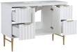 Meridian Furniture - Modernist 48" White Engineered Stone Top And Solid Wood Base Bathroom Vanity - 401White-48 - GreatFurnitureDeal