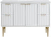 Meridian Furniture - Modernist 48" White Engineered Stone Top And Solid Wood Base Bathroom Vanity - 401White-48 - GreatFurnitureDeal