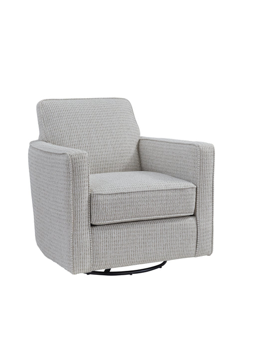 Southern Home Furnishings - Stitches Swivel Glider Chair in Grey and White - 402G Stitches Cotton - GreatFurnitureDeal