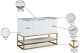 Meridian Furniture - Monad 48" White Genuine Marble Top, Steel And Glass Base Bathroom Vanity - 404White-48 - GreatFurnitureDeal