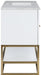 Meridian Furniture - Monad 48" White Genuine Marble Top, Steel And Glass Base Bathroom Vanity - 404White-48 - GreatFurnitureDeal