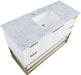 Meridian Furniture - Monad 48" White Genuine Marble Top, Steel And Glass Base Bathroom Vanity - 404White-48 - GreatFurnitureDeal