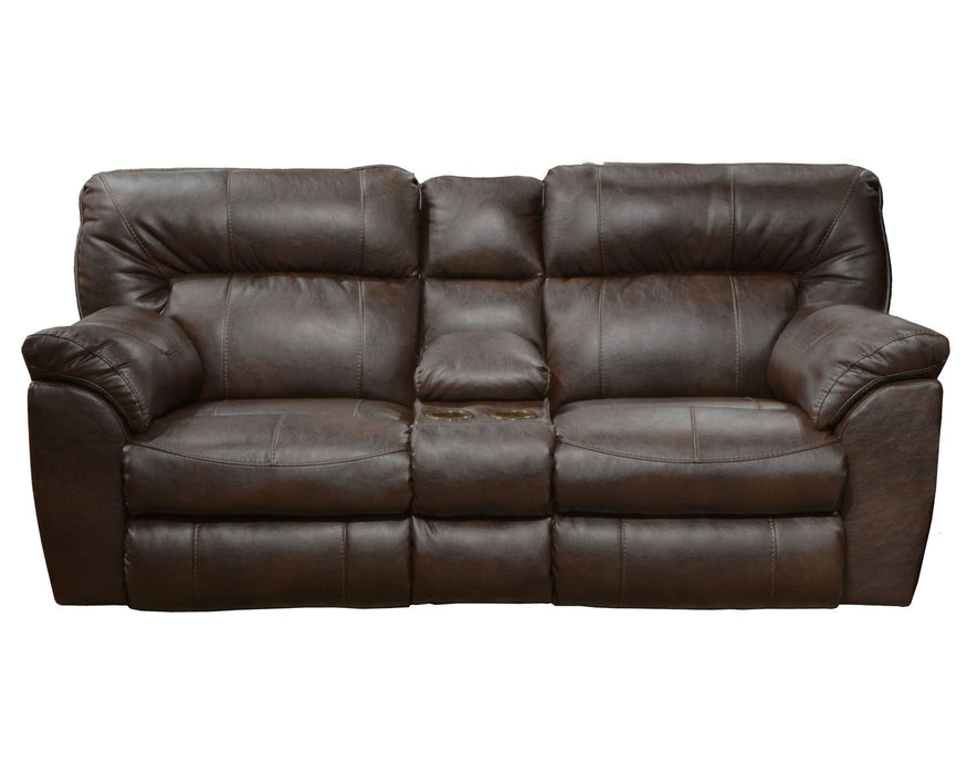 Catnapper - Nolan Power Extra Wide Reclining Console Loveseat w- Storage and Cupholders in Godiva - 64049-GODIVA