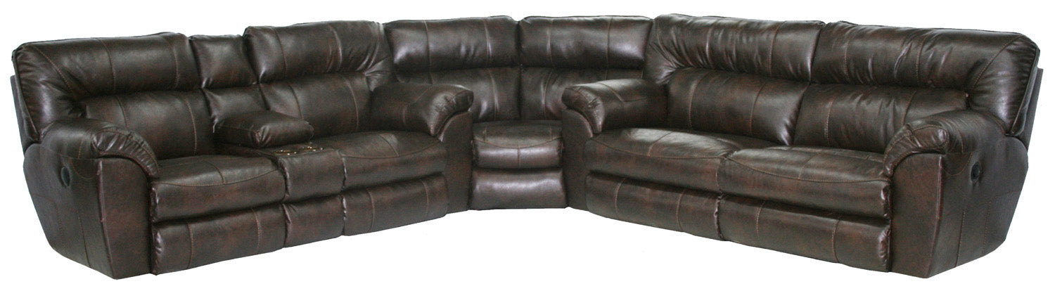Catnapper - Nolan 3 Piece Extra Wide Reclining Sectional Set in Godiva - 4041-SECTIONAL-GODVIA
