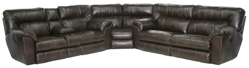 Catnapper - Nolan 3 Piece Extra Wide Reclining Sectional Set in Godiva - 4041-SECTIONAL-GODVIA - GreatFurnitureDeal