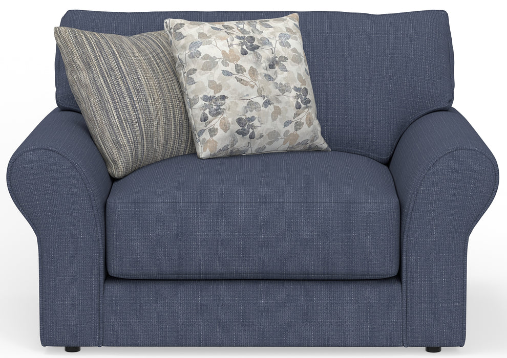 Jackson Furniture - Cape May Chair 1/2 with Cocktail Ottoman in Denim - 4052-01-12-DENIM - GreatFurnitureDeal