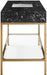 Meridian Furniture - Marmo 48" Black Engineered Stone Top, Steel And Glass Base Bathroom Vanity - 406Black-48 - GreatFurnitureDeal