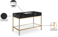 Meridian Furniture - Marmo 48" Black Engineered Stone Top, Steel And Glass Base Bathroom Vanity - 406Black-48 - GreatFurnitureDeal