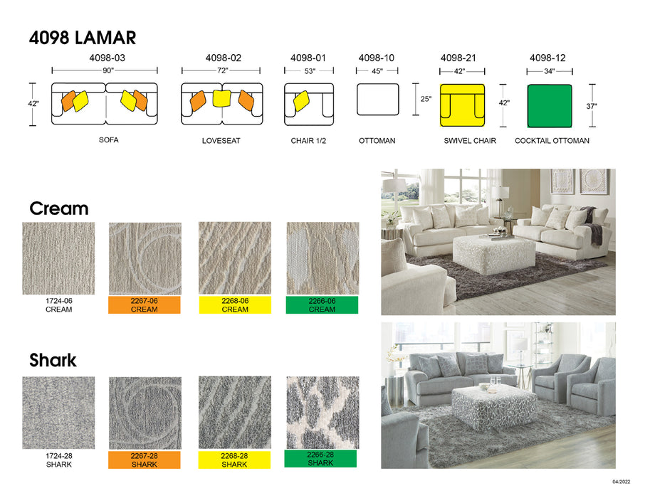Jackson Furniture - Lamar Loveseat in Cream - 4098-02-CREAM - GreatFurnitureDeal