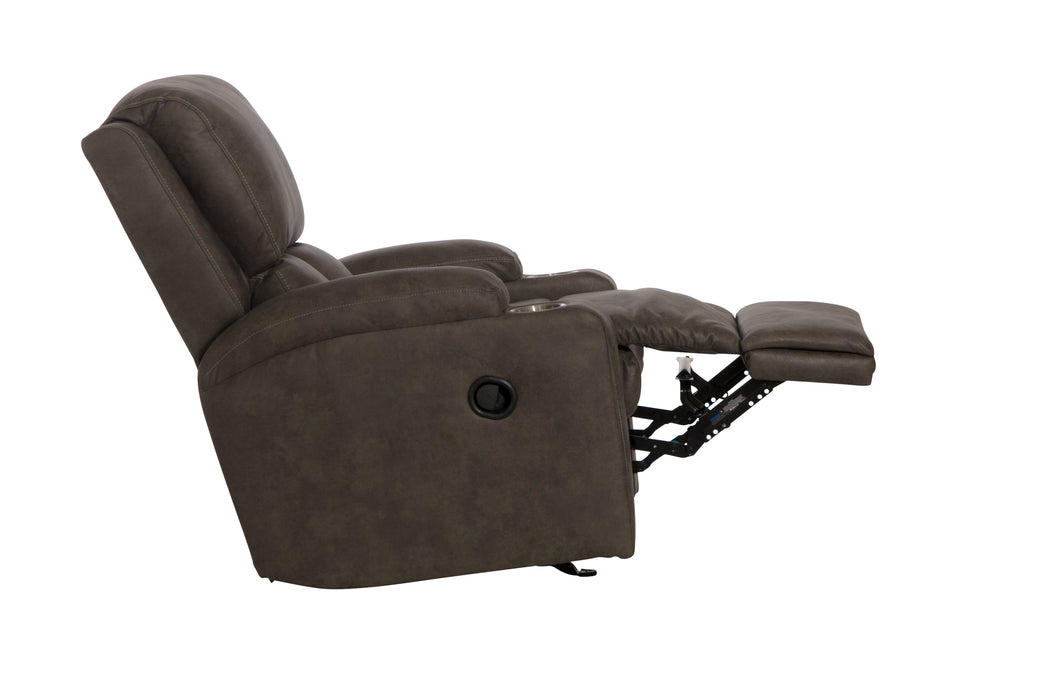 Catnapper - Kyle Rocker Recliner w/Dual Cupholders in Smoke - 4103-2-SMOKE - GreatFurnitureDeal