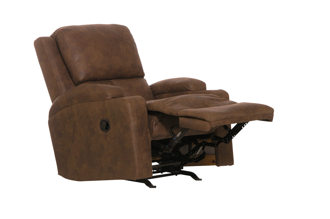 Catnapper - Kyle Rocker Recliner w/Dual Cupholders in Walnut - 4103-2-WALNUT - GreatFurnitureDeal