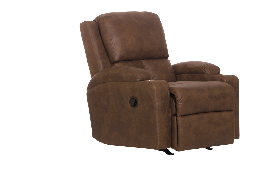 Catnapper - Kyle Rocker Recliner w/Dual Cupholders in Walnut - 4103-2-WALNUT - GreatFurnitureDeal